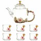 7PCS Glass Cups Set Enamel High-temperature Resistant Tea Water Cups Set Kitchen Accessories