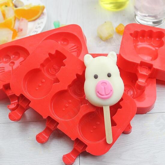 Creative Silicone Ice Cream Mold Ice Lolly Mold Rod Ice Mold Red Food Grade