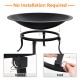 24inch Portable Fire Pits Steel Wood Burning Firepit with BBQ Grill Fire Bowl Poker