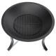 24inch Portable Fire Pits Steel Wood Burning Firepit with BBQ Grill Fire Bowl Poker