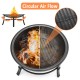 26 inch Fire Pit Wood Burning Small Heavy Duty Steel Firepit with Spark Screen Log Grate Poker