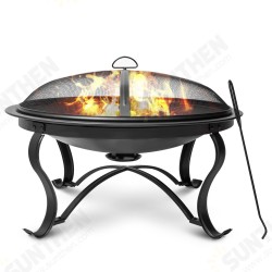 30 inch Fire Pits Steel Wood Burning Firepit with Ash Plate Spark Screen Log Grate Poker 30 inch Fire Pits Steel Wood Burning Firepit with Ash Plate Spark Screen Log Grate Poker