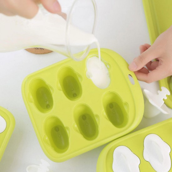LS010102 Home Kitchen Ice Cube Tray Little Whale Shape Ice Mold 6 Hole Food Grade Pudding Mold