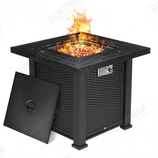 Square Outdoor Fireplace Propane Fire Pit Patio Gas Camping Table Garden Burner