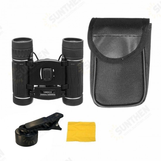 100x22 Mini HD Binoculars Folding Compact BAK4 Telescope High Powered Night Vision Binoculars