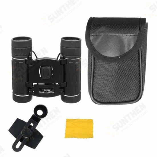 100x22 Mini HD Binoculars Folding Compact BAK4 Telescope High Powered Night Vision Binoculars