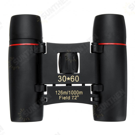 30x60 Mini Folding Binoculars Portable Camping Travel Telescope With Low Light Night Vision