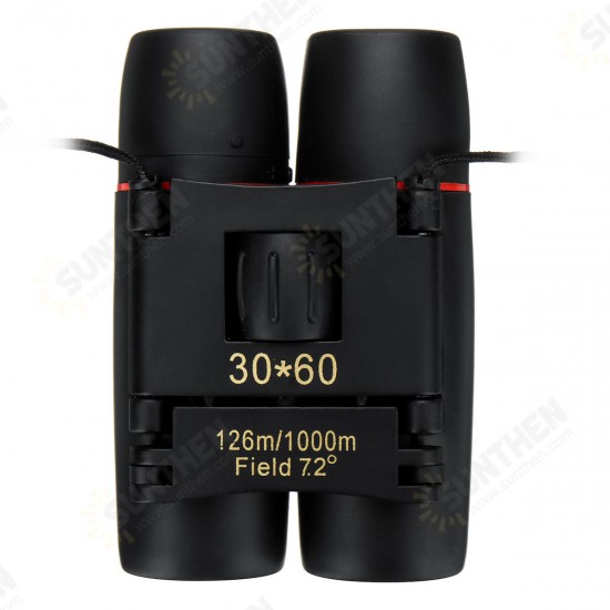 30x60 Mini Folding Binoculars Portable Camping Travel Telescope With Low Light Night Vision