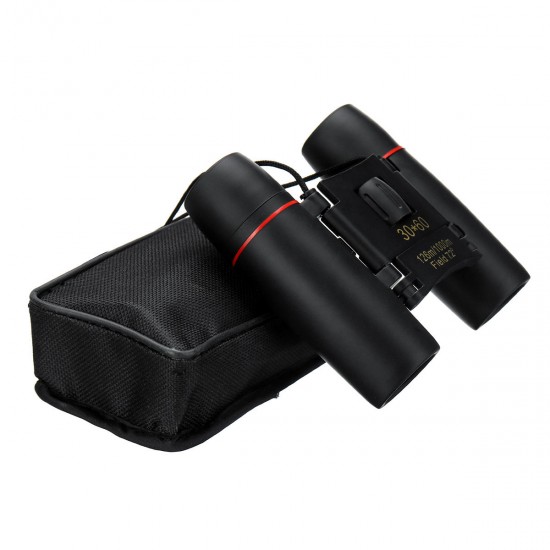 30x60 Mini Folding Binoculars Portable Camping Travel Telescope With Low Light Night Vision