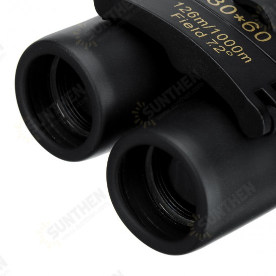 30x60 Mini Folding Binoculars Portable Camping Travel Telescope With Low Light Night Vision