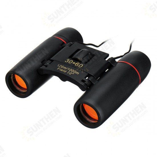 30x60 Mini Folding Binoculars Portable Camping Travel Telescope With Low Light Night Vision