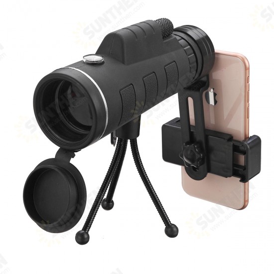 40x60 Monocular HD Optic BAK4 Low Light Night Vision Telescope With Phone Holder Clip Tripod Outdoor Camping