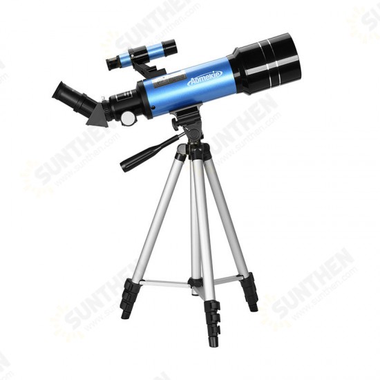 40070 66X HD Astronomical Telescope 70MM Refractor Telescope Erecting Eyepiece 3X Barlow Lens Finderscope with Tripod Phone Adapter