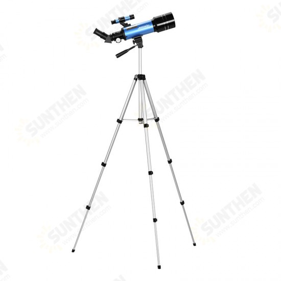 40070 66X HD Astronomical Telescope 70MM Refractor Telescope Erecting Eyepiece 3X Barlow Lens Finderscope with Tripod Phone Adapter