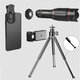 32X Metal Monocular Telescop Set Professional Telephoto Zoom Outdoor Camping Retractable With Tripod Phone Clip Supports Smartphone