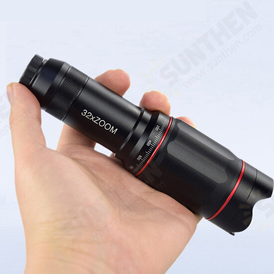 32X Metal Monocular Telescop Set Professional Telephoto Zoom Outdoor Camping Retractable With Tripod Phone Clip Supports Smartphone