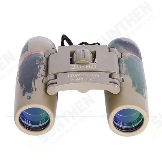 30x60 Camouflage Blue Coated Folding Binocular HD Portable Telescope 126M/1000M