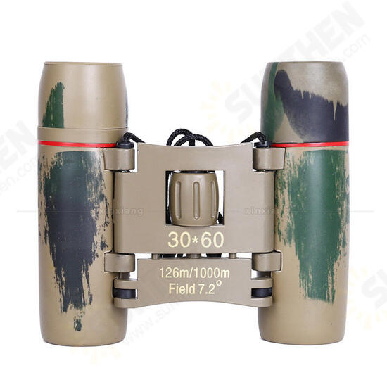 30x60 Camouflage Blue Coated Folding Binocular HD Portable Telescope 126M/1000M