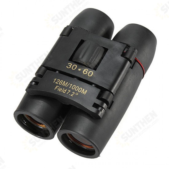 30x60 Folding Binocular HD Red Coated Film Lens Telescope Low Light Level Night Vision 126M/1000M