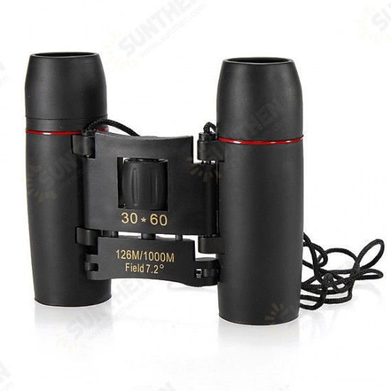 30x60 Folding Binocular HD Red Coated Film Lens Telescope Low Light Level Night Vision 126M/1000M