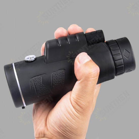 40X60 Upgraded Outdoor Monocular With Compass HD Optic Low Light Level Night Vision Telescope Camping Travel