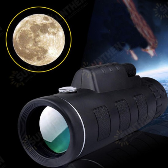 40X60 Upgraded Outdoor Monocular With Compass HD Optic Low Light Level Night Vision Telescope Camping Travel