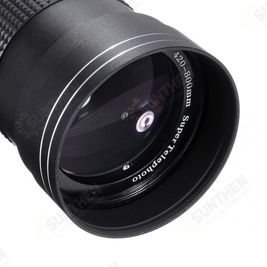 420-800mm F/8.3-16 Super Telephoto Lens Manual Zoom Lens + T-Mount For Nikon For Sony For Pentax SLR Camera