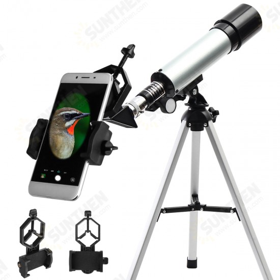 90X F36050M 50mm Monocular Telescope Astronomical Refractor Telescope Refractive Eyepieces Tripod Beginners 2.800 Arc Seconds