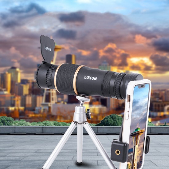 10-30x45 Zoom HD Telescope Metal Professional Monocular Retractable Telescopic with Tripod Phone Holder for Outdoor Camping Travel