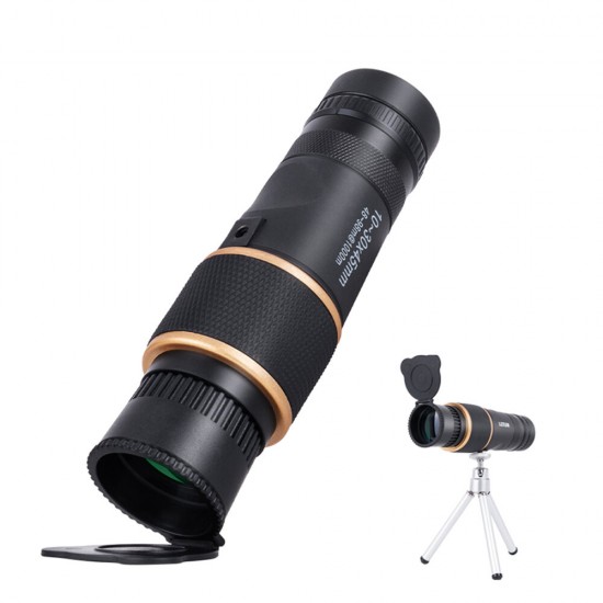 10-30x45 Zoom HD Telescope Metal Professional Monocular Retractable Telescopic with Tripod Phone Holder for Outdoor Camping Travel