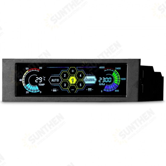 5.25inch Color Display Drive Bay PC Computer CPU Cooling LCD Front Panel Temperature Controller Fan Speed Control for Desktop