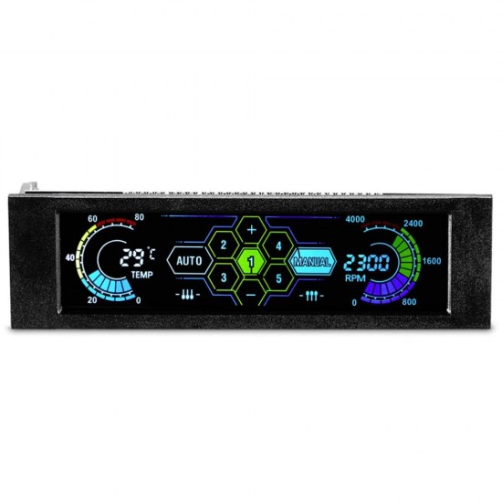 5.25inch Color Display Drive Bay PC Computer CPU Cooling LCD Front Panel Temperature Controller Fan Speed Control for Desktop