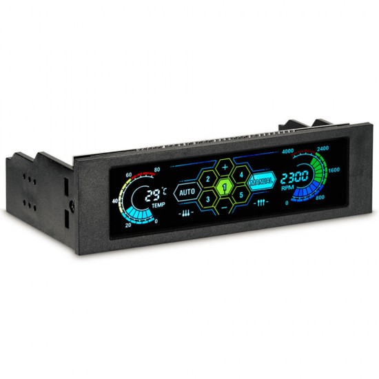5.25inch Color Display Drive Bay PC Computer CPU Cooling LCD Front Panel Temperature Controller Fan Speed Control for Desktop