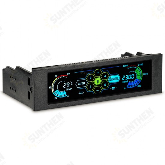 5.25inch Color Display Drive Bay PC Computer CPU Cooling LCD Front Panel Temperature Controller Fan Speed Control for Desktop