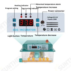 6 Eggs Incubator Egg Incubator Fully Automatic Incubator Household Brooder Temperature Controller with Automatic Turner 6 Eggs Incubator Egg Incubator Fully Automatic Incubator Household Brooder Temperature Controller with Automatic Turner