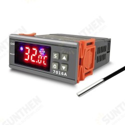 7016A Digital Temperature Switch Controller 30A High-Power ℃ ℉ Display Heating Cooling NTC Sensor Temp Control Thermostat 7016A Digital Temperature Switch Controller 30A High-Power ℃ ℉ Display Heating Cooling NTC Sensor Temp Control Thermostat