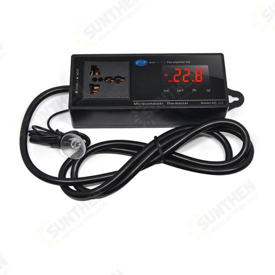 AC-112 Digital Waterproof Temperature Controller High-precision Seafood Refrigerator Temperature Controller Aquarium Pet Temperature Control Equipment