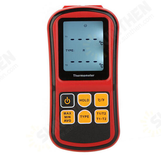 GM1312 Digital Thermometer Dual-channel LCD Display Temperature Meter Tester for K/J/T/E/R/S/N Thermocouple