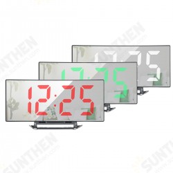 Curved LED Digital Alarm Clock Mirror Table Display Temperature Snooze USB Room Curved LED Digital Alarm Clock Mirror Table Display Temperature Snooze USB Room