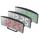 Curved LED Digital Alarm Clock Mirror Table Display Temperature Snooze USB Room