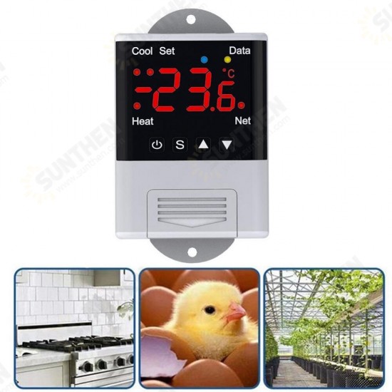 DTC-1201 AC 110-230V WiFi LCD Display Digital Thermostat NTC Sensor Temperature Controller for Heating Cooling DTC-1201 AC 110-230V WiFi LCD Display Digital Thermostat NTC Sensor Temperature Controller for Heating Cooling