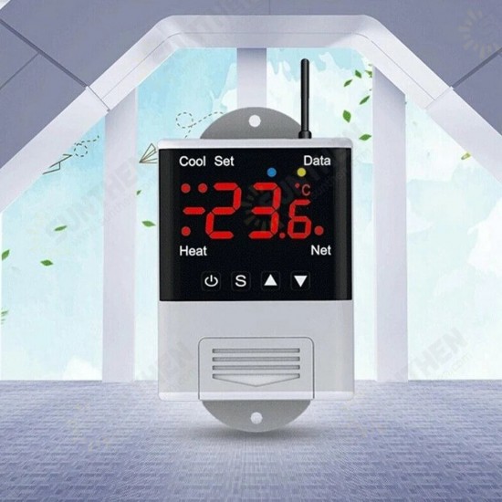 DTC-1201 AC 110-230V WiFi LCD Display Digital Thermostat NTC Sensor Temperature Controller for Heating Cooling