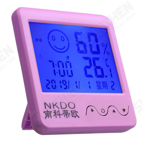 Digital Desktop Thermo-hygrometer Alarm Clock LCD Screen Temperature Humidity Digital Desktop Thermo-hygrometer Alarm Clock LCD Screen Temperature Humidity