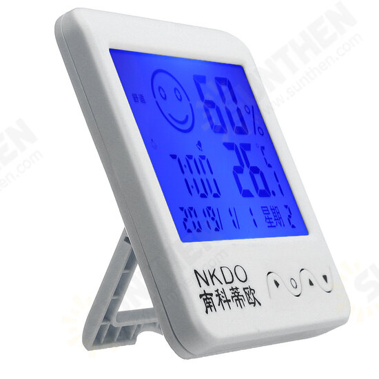 Digital Desktop Thermo-hygrometer Alarm Clock LCD Screen Temperature Humidity Digital Desktop Thermo-hygrometer Alarm Clock LCD Screen Temperature Humidity