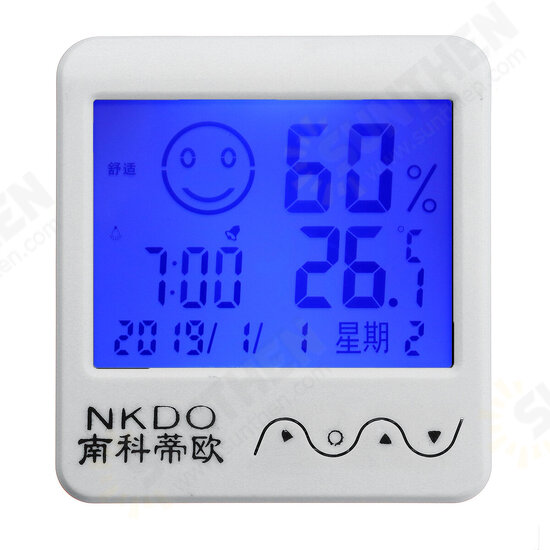Digital Desktop Thermo-hygrometer Alarm Clock LCD Screen Temperature Humidity Digital Desktop Thermo-hygrometer Alarm Clock LCD Screen Temperature Humidity