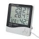 Digital Hygrometer Indoor Outdoor Humidity Meter and Temperature Monitor Thermometer Accurate Readings with Large LCD Digital Display and Alarm Clock