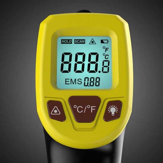 GM32S Digital Infrared Thermometer -50 ~ 600℃ (-58~1112℉) Non-Contact Pyrometer LCD Infrared Laser Infrared Digital Temperature Thermometer Gu
