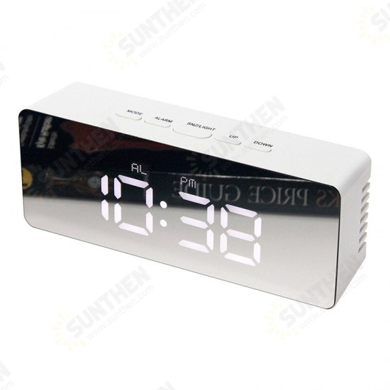 LED Alarm Clock Make-Up Mirror & Night Light Table Clock with Digital Thermometer LED Alarm Clock Make-Up Mirror & Night Light Table Clock with Digital Thermometer