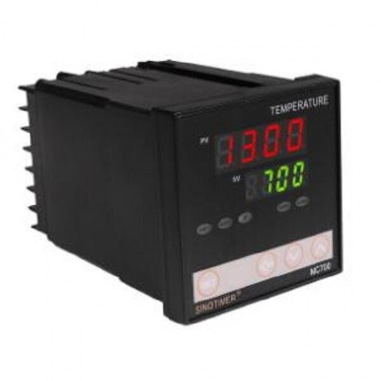 MC700 K Thermocouple PT100 Universal Input Digital PID Temperature Controller Regulator Relay Output for Heating or Cooling with Alarm