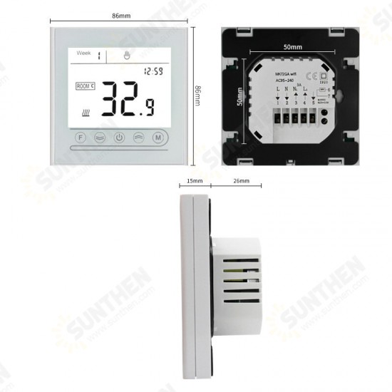 MK72GB Smart Remote Floor Heating Electric Floor Heating Thermostat Wifi Thermostat High-power Mobile Phone App Thermostat